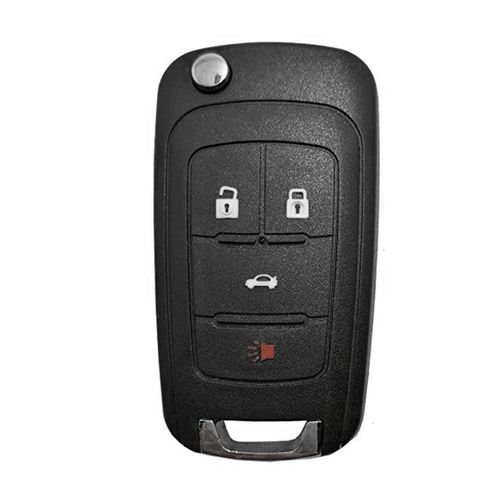 Xotic Tech Red TPU w/ Printed 4-Button Key Fob Shell Cover Case, Compatible with Chevrolet Camaro Cruze Equinox Colorado Aveo Corvette or GMC Terrain or Buick Encore Lacrosse Folding Flip Remote Key