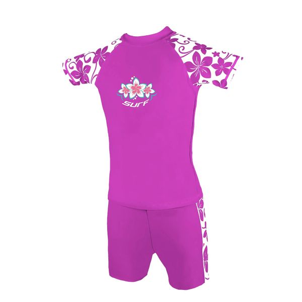 Girls UV Sun Protection Rash Vest and Swim Shorts UPF 50+ Size 7-8 Years