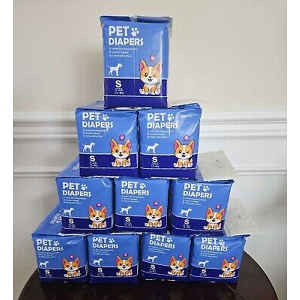 120 Pack Dog Diapers, Disposable Male Pet Diaper, Tight & High Absorption Size S