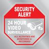 Security Alert 24 Hour Surveillance Small Front Static Cling