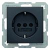 Berker Schuko socket anthracite / matt 47431606 B.1; B.3; B.7; S.1 socket 926121 (2 pieces Schuko socket), black