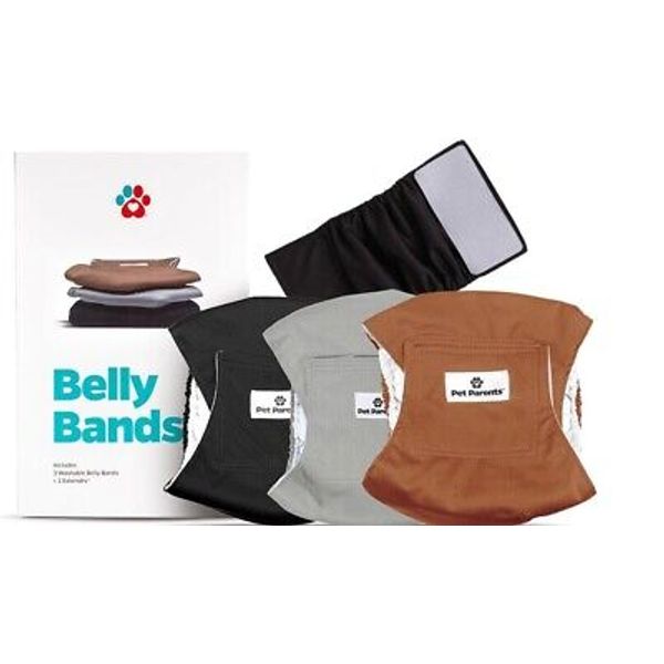 Pet Parents Washable Dog Belly Band 3pack of Dog Diapers Size XS with Extender