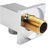 Square Chrome Shower Wall Outlet Elbow, 1/2-inch BSP Brass Connector