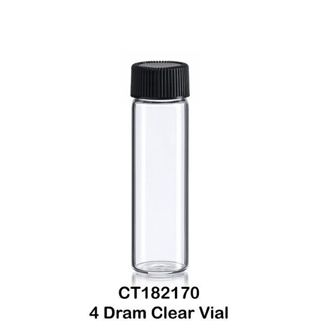 50 Clear Glass Vials w/ Screw Caps 1/2 Oz. - 4 Dram (15 ml) 21 x 70 mm