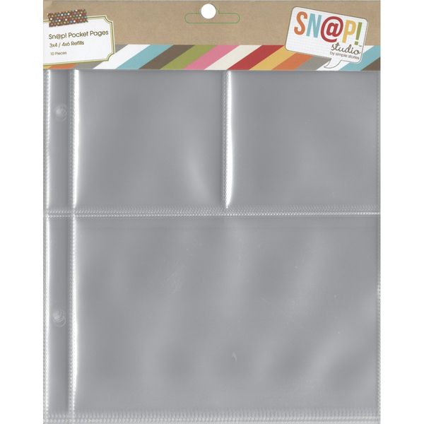 Simple Stories 210717 Snap Pocket Pages for 6 x 8-Inch Binders, Multi-Colour, 0.63 x 19.05 x 23.49 cm