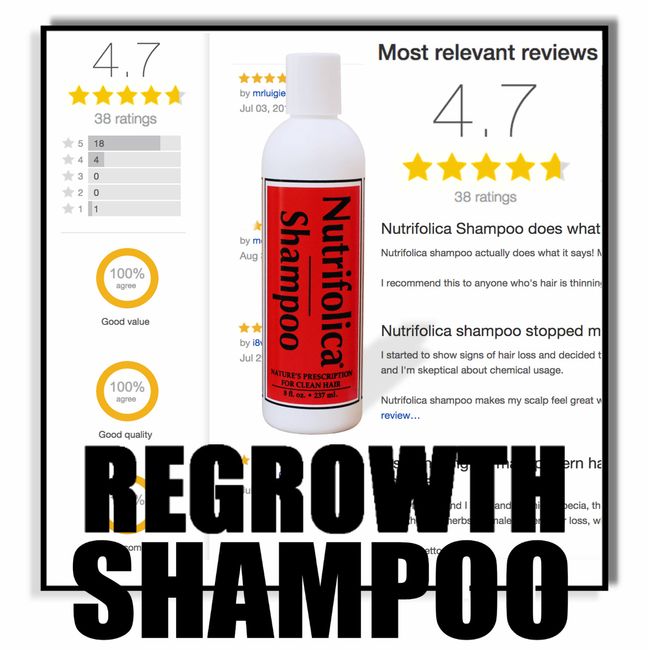 NUTRIFOLICA SHAMPOO hair regrowth shampoo alopecia DHT hair loss stopped growth!