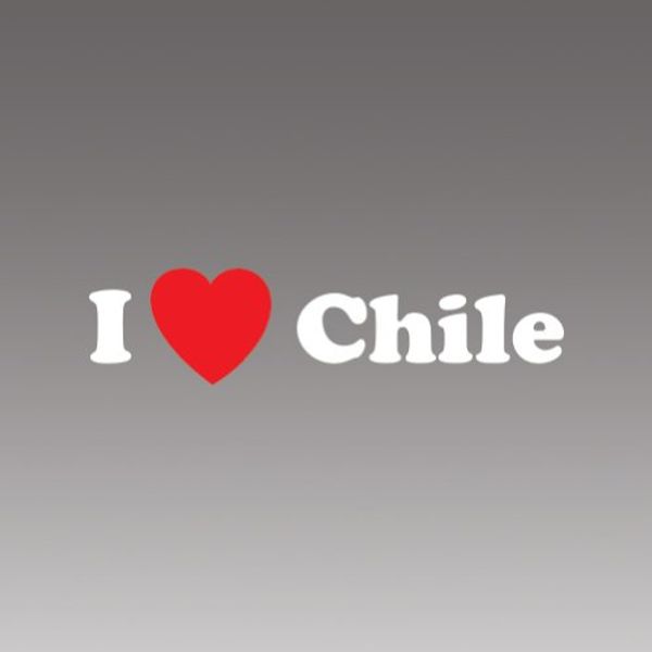 (2x) I Love Chile - White - Sticker - Decal - Die Cut