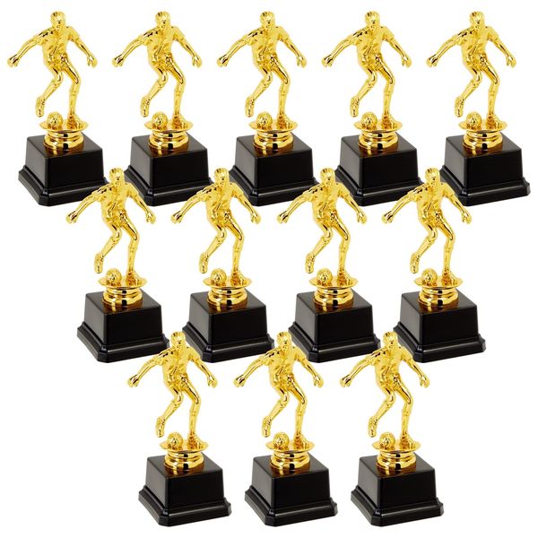 Juvale 12 Pack Small Gold Soccer Trophies for Team Award Ceremonies, Championship Games, Sports Competitions (2.5 x 6 in)