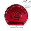 ATRIUM alarm clock analogue red silent, with light and snooze function A240-1