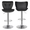2PCS  Adjustable Bar Stools w/Shell Back Soft PU Leather Swivel Bar Stools Durab