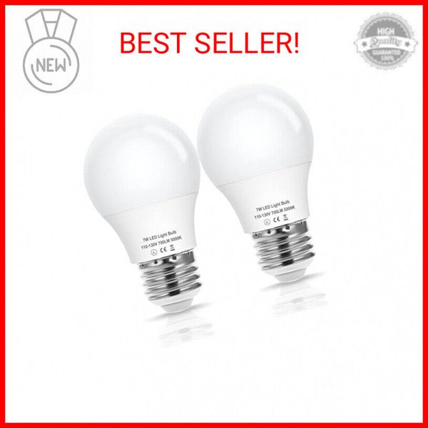 EvaStary 60W Equivalent Refrigerator Light Bulb, 7W 120V A15 Fridge Waterproof A