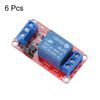 sourcing map 6 Pcs DC 12V 1 Channel Relay Module High or Low Level Trigger for Electronics Industrial Home Automation