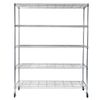 5-Tier Rolling Storage Rack - Adjustable, Heavy Duty & Metal Garage Rack
