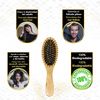 Natural Bamboo Bristle Brush + BONUS 4 Change Bristles Special Brush for Massage Scalp Without Damaging Bamboo Handle, Durable, Comfortable and Ergonomic