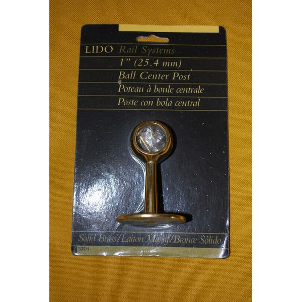 LIDO RAIL SYSTEMS 332/1 SOLID BRASS 1" PIPE BALL POST BRACKET WALL FLOOR MOUNT