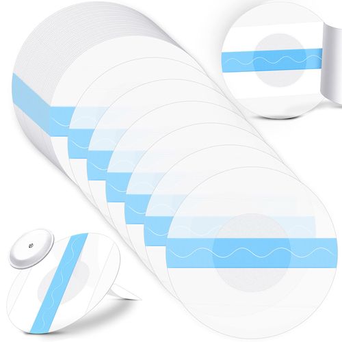 48 Pack Patches Sensor Covers Waterproof Protection Stickers Precut Clear Waterproof Adhesive Patches Transparent Adhesive Patches Clear CGM Overpatch-Tape Without Hole, Blue