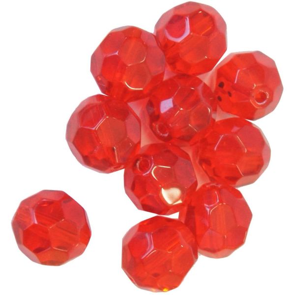 Predax Polished Glass Beads Diameter 8 mm Pack of 10 Red