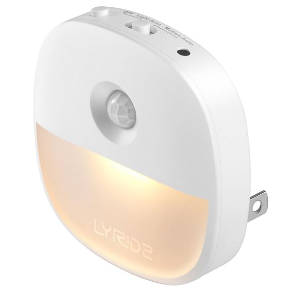 LYRIDZ Sensor Light, Indoor, Foot Light, Outlet, Motion Sensor Light, Light and Light Sensor Light, 2-in-1, Night Light, 1-50 Lumens Brightness Adjustment, Footlight, LED Foot Light, Energy Saving,