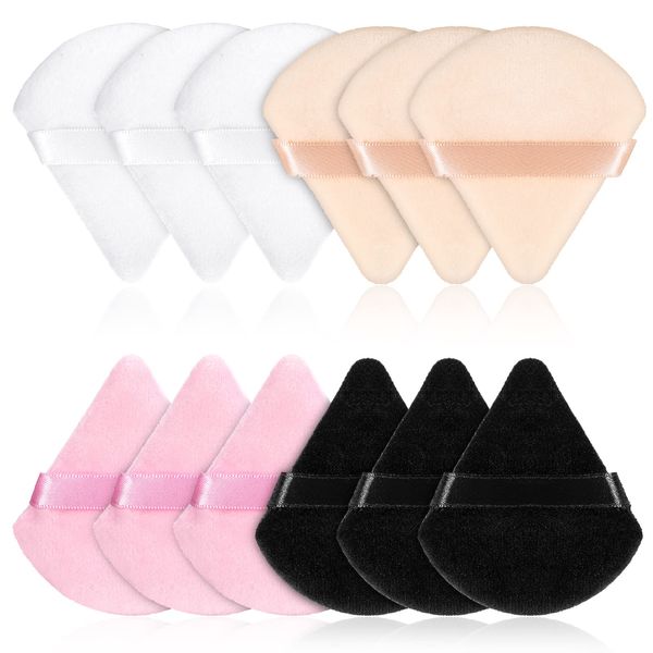 tao pipe 12 pz spugna per trucchi, spugna per miscelare Beauty Blender base di liquidi creme e polvere applicatore cosmetici multicolore per uso in secco/umido