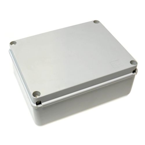 PVC Junction Box with Hinged Lid 240 x 190 x 90 mm Waterproof Universal Adaptable IP56 Protection Connection Between Electrical Cables Outdoor Use