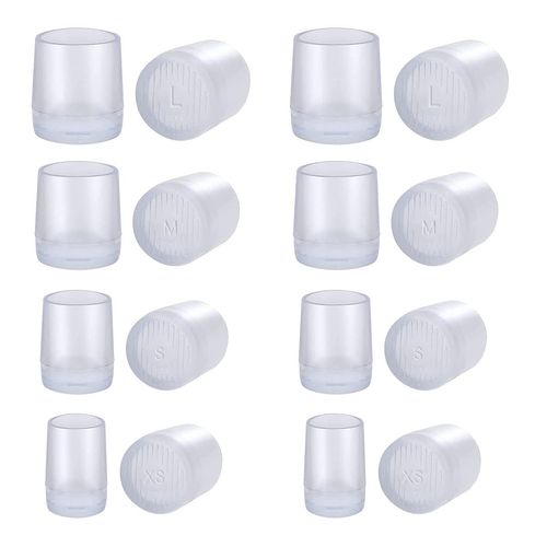 Jagowa 8 Pairs High Heel Protectors Anti-Slip Rubber Heel Covers Repair Replacement Caps for Outdoor XS, S, M, L (Transparent)