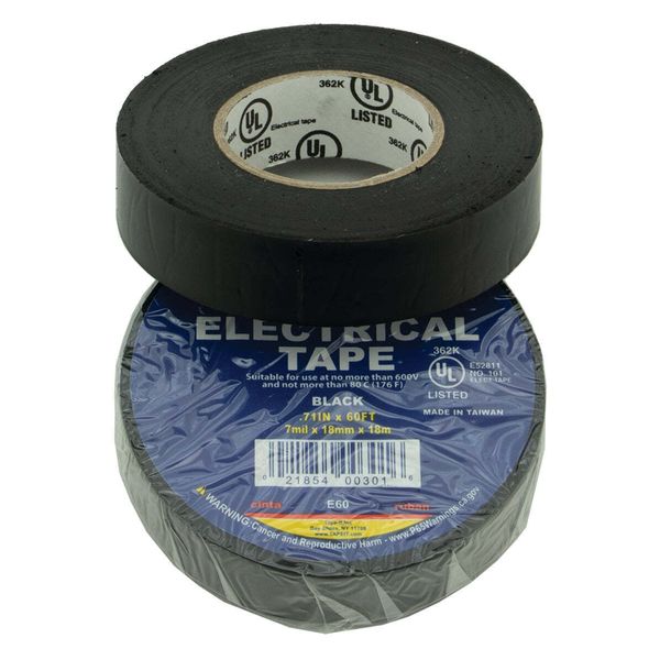 Electrical Tape Black UL LISTED 3/4" x 60'
