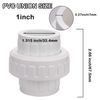 Carvedexquisitely 1" PVC Union Coupling Pipe Fitting (Socket x Socket) PVC Adapter Schedule 40, EPDM O-Ring, White 4 Pack