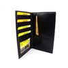 Mens Large Black Leather Wallet Card Holder