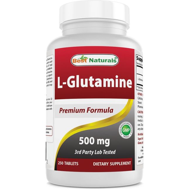 Best Naturals L-Glutamine 500mg, 250 Tablets