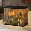 4 Tier Acrylic Display Case with LED Light Transparent Dustproof Showcase