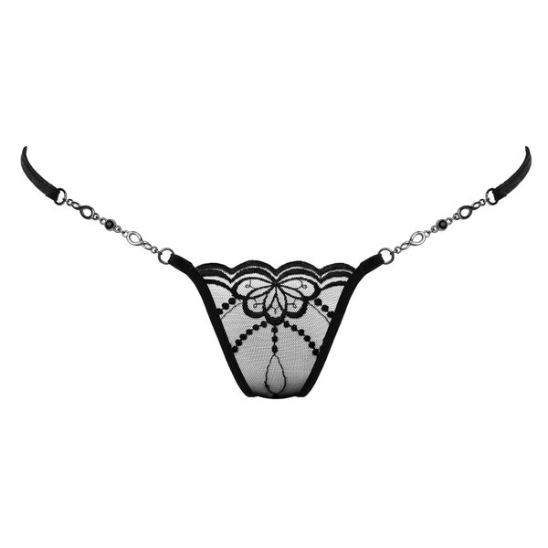 Lucky Cheeks Women's Luxury Mini G-String Butterfly, black