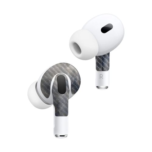 MightySkins Carbon Fiber (2 Pack) Skins Compatible with Apple AirPods Pro 2 - Stormy Marble | Protective, Durable Textured Carbon Fiber Finish | Easy to Apply and Change Styles | Made in The USA