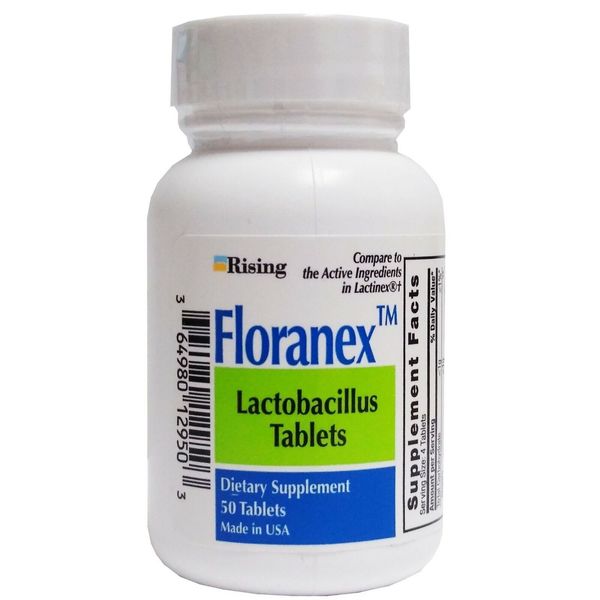 Rising Floranex Lactobacillus Probiotic Tablets 50 Count (1 BTL)