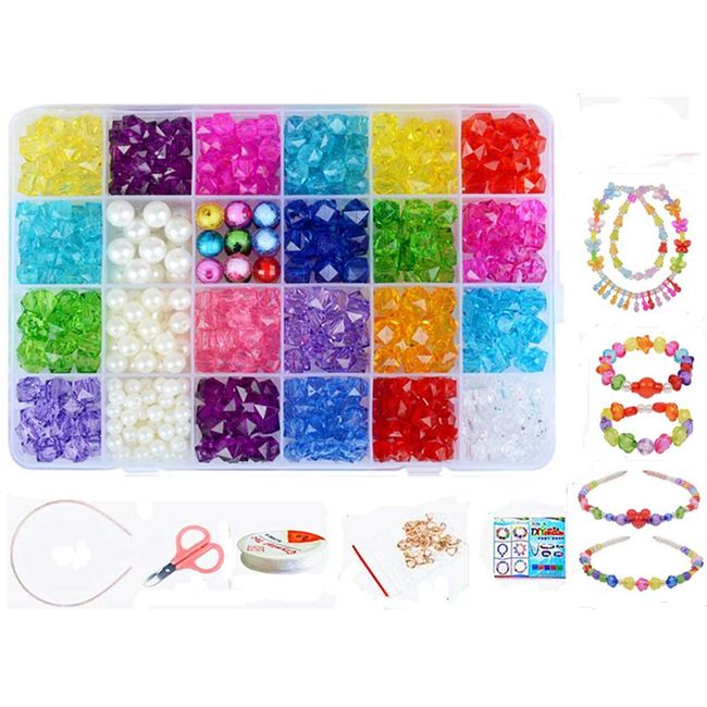 Vytung Beads DIY Accessories Bracelet Bead Toys, 24 Types with Storage Case