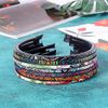 Nenjindz Skinny Headbands Thin Leather Covered Hairbands,Bohemian Plastic Hair Hoops Solid Simple Headbands for Women Girls(7 PCS)