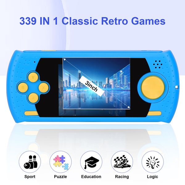 Handheld Video Game Console for Kids: Hand Held Portable Electronic Games Gaming Console for Kids Ages 4-8/6-8/8-12 - Mini Retro Games Console Handheld with 3.0" Sceen - Pocket 8bit Games System