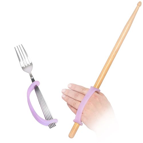 EazyHold Lavender Silicone Assistive Universal Cuff, Hand Grip Device for Limited Mobility, Rehabilitation, Cerebral Palsy, Daily Living Aid, Therapy Equipment for Arthritis, Parkinsons 2-Pack 5.25"