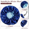 10 Pcs Satin Silk Bonnet for Sleeping Hair Bonnets for Women Curly Natural Hair Double Layer Reversible Adjustable Large Sleeping Caps for Hair Protection, 10 Colors