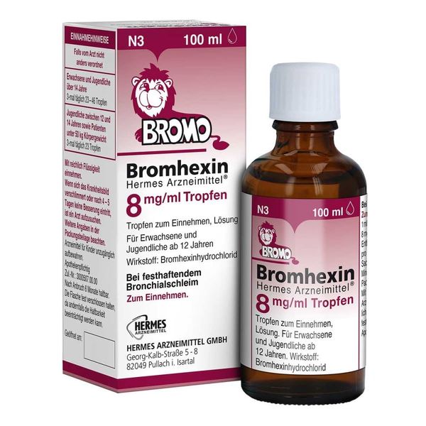 Bromhexin Hermes Medicine 8 mg/ml Drops 100 ml