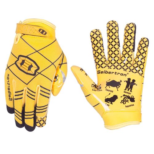 Seibertron Pro 3.0 Twelve Constellations Elite Ultra-Stick Sports Receiver Glove Football Gloves Youth Yellow XL