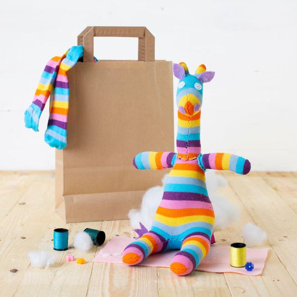 Sock Giraffe Craft Kit - Complete Sewing kit to Create Your own Giraffe