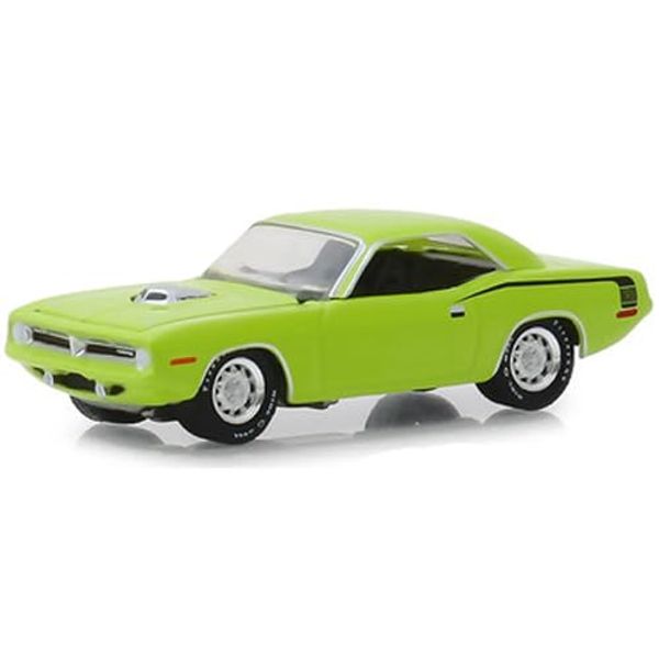 1970 Plymouth HEMI 'Cuda Lime Green Stamps (2013) "America on The Move: Muscle Cars Hobby Exclusive 1/64 Diecast Model Car by Greenlight 30069