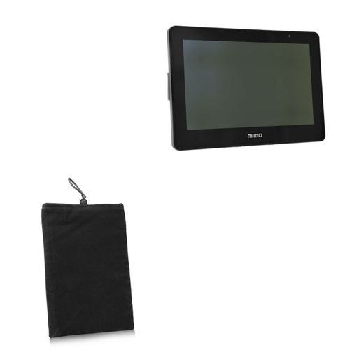 BoxWave Case Compatible with Mimo UM-760CF - Velvet Pouch, Soft Velour Fabric Bag Sleeve with Drawstring - Jet Black