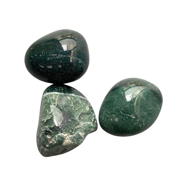 VIE Tumbled Crystals, Pack of 6, Moss Agate