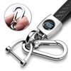 iPick Image Compatible with Ford Focus RS in Black Real Black Carbon Fiber Loop-Strap Chrome Hook Key Chain