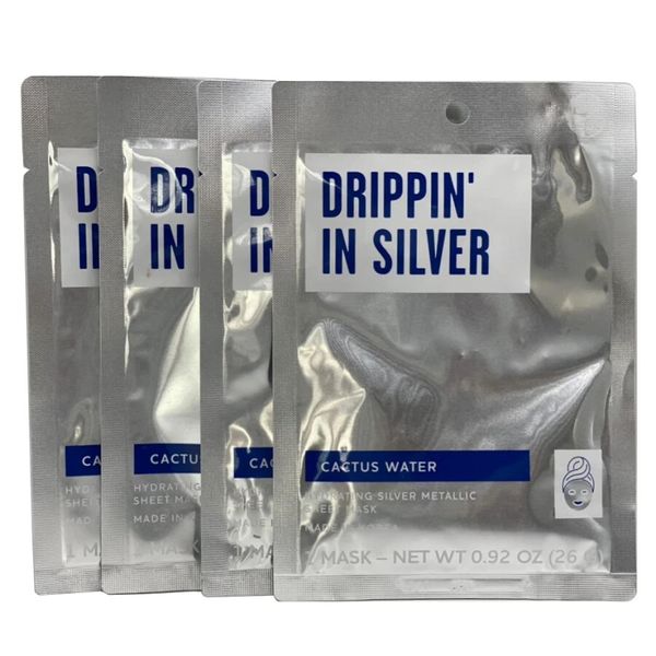 Cactus Water Sheet Masks Drippin In Silver - 5 ct