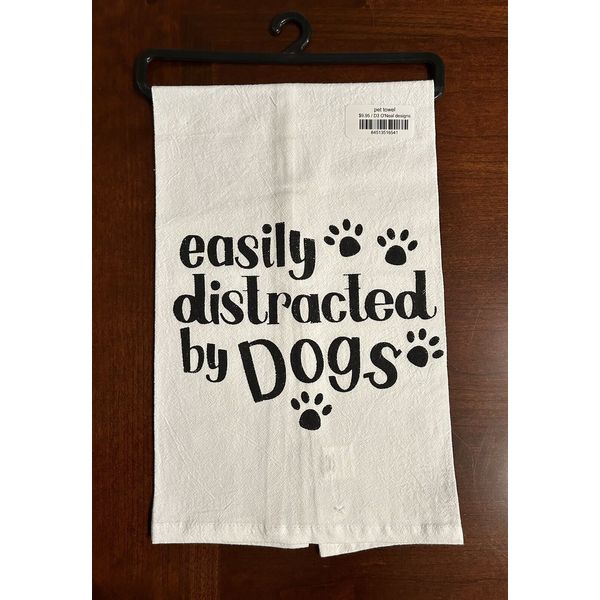 Easily Distracted By Dogs Tea Towel