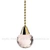 Small Crystal Ball Effect Bathroom Light Pull with Brass Pull Chain / Pull Cord Replacement
