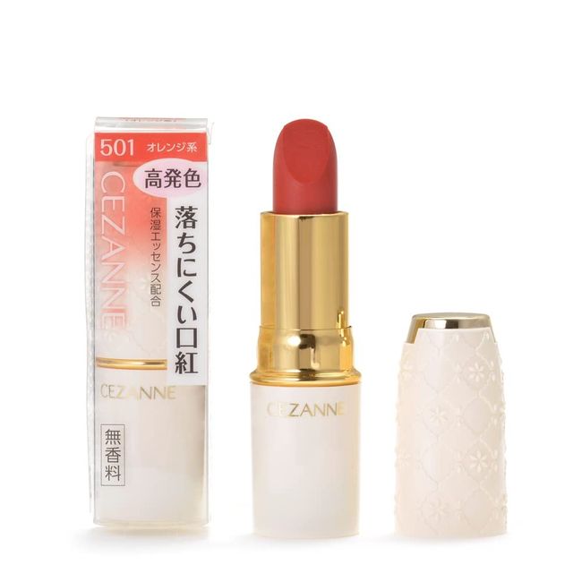 Cezanne Lasting Lip Color N 501 Orange Series, 0.14 oz (3.9 g)