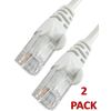 World of Data 3m CAT5e Network Cable - RJ45 Ethernet Patch LAN Router Modem 10/100 - White 2 PACK